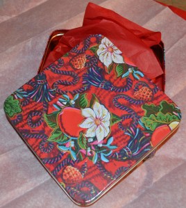 One of the tins I picked up at the thrift store.